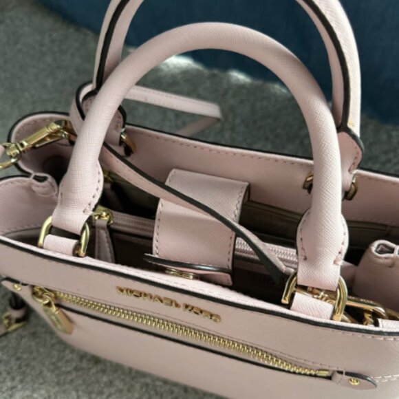 Michael Kors Hailee Small Saffiano Leather XS Satchel Crossbody Bag Blossom - Picture 3 of 11